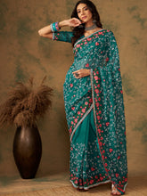 Womens Fashion Ethnic Green Color Sarees-MLSHWSA1207GRN0ONE